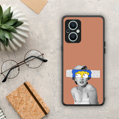 Θήκη Oppo Reno7 Lite Sim Merilyn από τη Smartfits με σχέδιο στο πίσω μέρος και μαύρο περίβλημα | Oppo Reno7 Lite Sim Merilyn Case with Colorful Back and Black Bezels