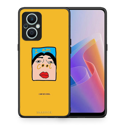 Θήκη Oppo Reno7 Lite So Cool από τη Smartfits με σχέδιο στο πίσω μέρος και μαύρο περίβλημα | Oppo Reno7 Lite So Cool Case with Colorful Back and Black Bezels