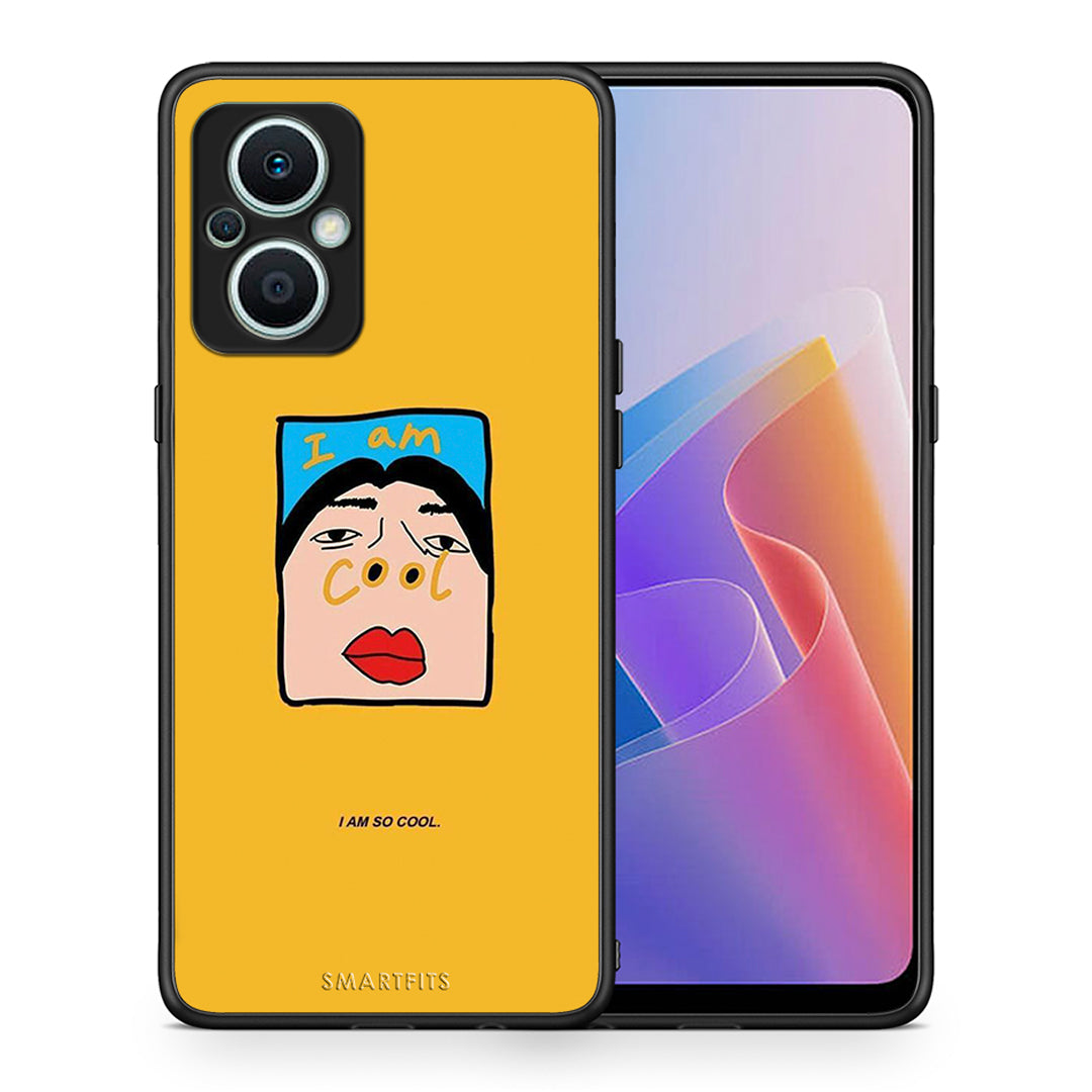 Θήκη Oppo Reno7 Lite So Cool από τη Smartfits με σχέδιο στο πίσω μέρος και μαύρο περίβλημα | Oppo Reno7 Lite So Cool Case with Colorful Back and Black Bezels