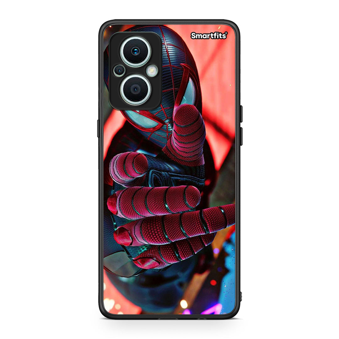 Θήκη Oppo Reno7 Lite Spider Hand από τη Smartfits με σχέδιο στο πίσω μέρος και μαύρο περίβλημα | Oppo Reno7 Lite Spider Hand Case with Colorful Back and Black Bezels