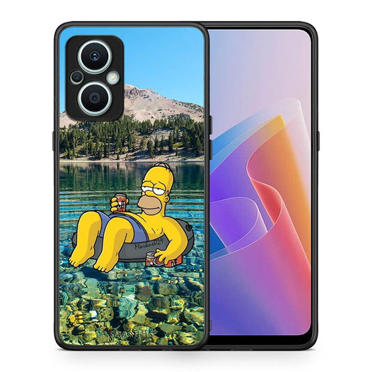Θήκη Oppo Reno7 Lite Summer Happiness από τη Smartfits με σχέδιο στο πίσω μέρος και μαύρο περίβλημα | Oppo Reno7 Lite Summer Happiness Case with Colorful Back and Black Bezels