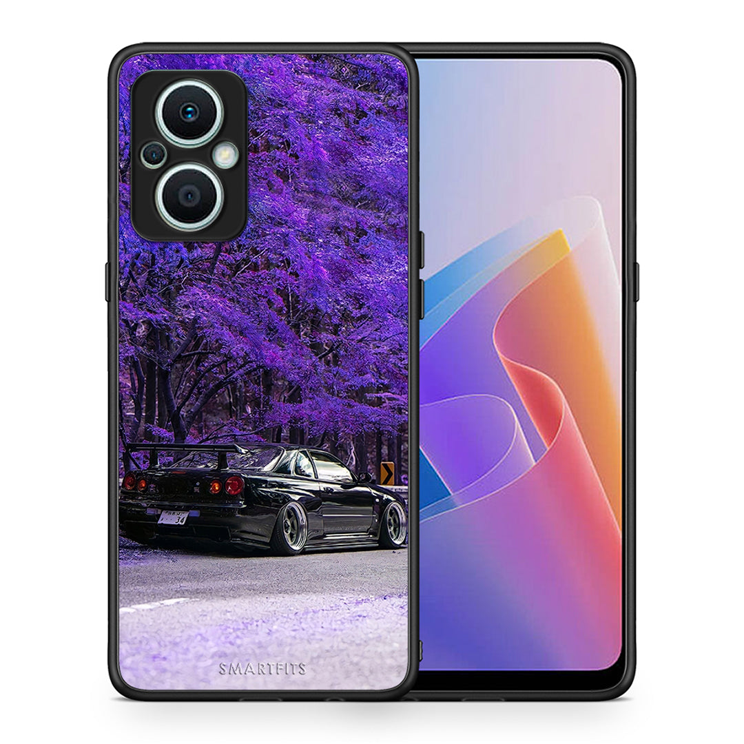 Θήκη Oppo Reno7 Lite Super Car από τη Smartfits με σχέδιο στο πίσω μέρος και μαύρο περίβλημα | Oppo Reno7 Lite Super Car Case with Colorful Back and Black Bezels