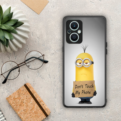 Θήκη Oppo Reno7 Lite Text Minion από τη Smartfits με σχέδιο στο πίσω μέρος και μαύρο περίβλημα | Oppo Reno7 Lite Text Minion Case with Colorful Back and Black Bezels