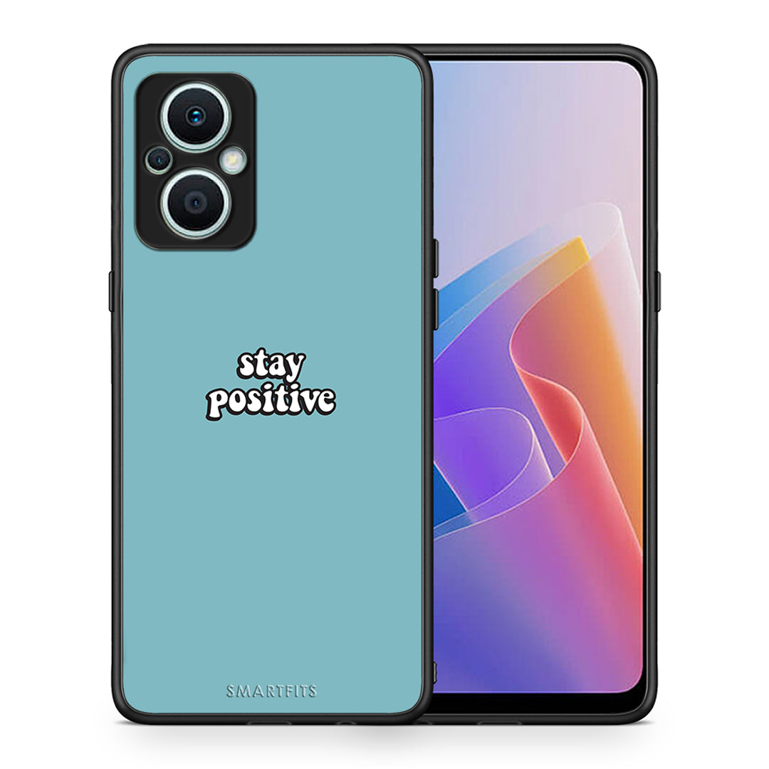 Θήκη Oppo Reno7 Lite Text Positive από τη Smartfits με σχέδιο στο πίσω μέρος και μαύρο περίβλημα | Oppo Reno7 Lite Text Positive Case with Colorful Back and Black Bezels