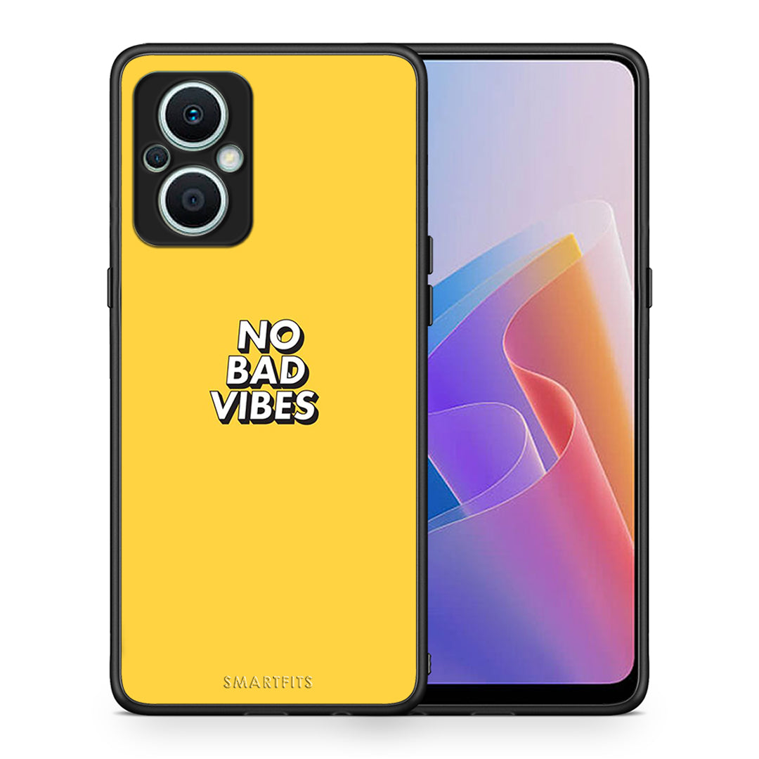 Θήκη Oppo Reno7 Lite Text Vibes από τη Smartfits με σχέδιο στο πίσω μέρος και μαύρο περίβλημα | Oppo Reno7 Lite Text Vibes Case with Colorful Back and Black Bezels