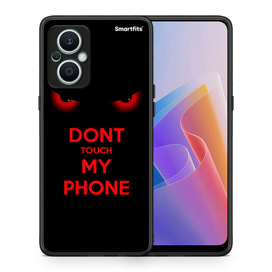 Θήκη Oppo Reno7 Lite Touch My Phone από τη Smartfits με σχέδιο στο πίσω μέρος και μαύρο περίβλημα | Oppo Reno7 Lite Touch My Phone Case with Colorful Back and Black Bezels
