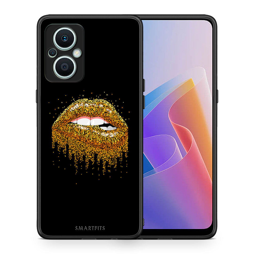 Θήκη Oppo Reno7 Lite Valentine Golden από τη Smartfits με σχέδιο στο πίσω μέρος και μαύρο περίβλημα | Oppo Reno7 Lite Valentine Golden Case with Colorful Back and Black Bezels