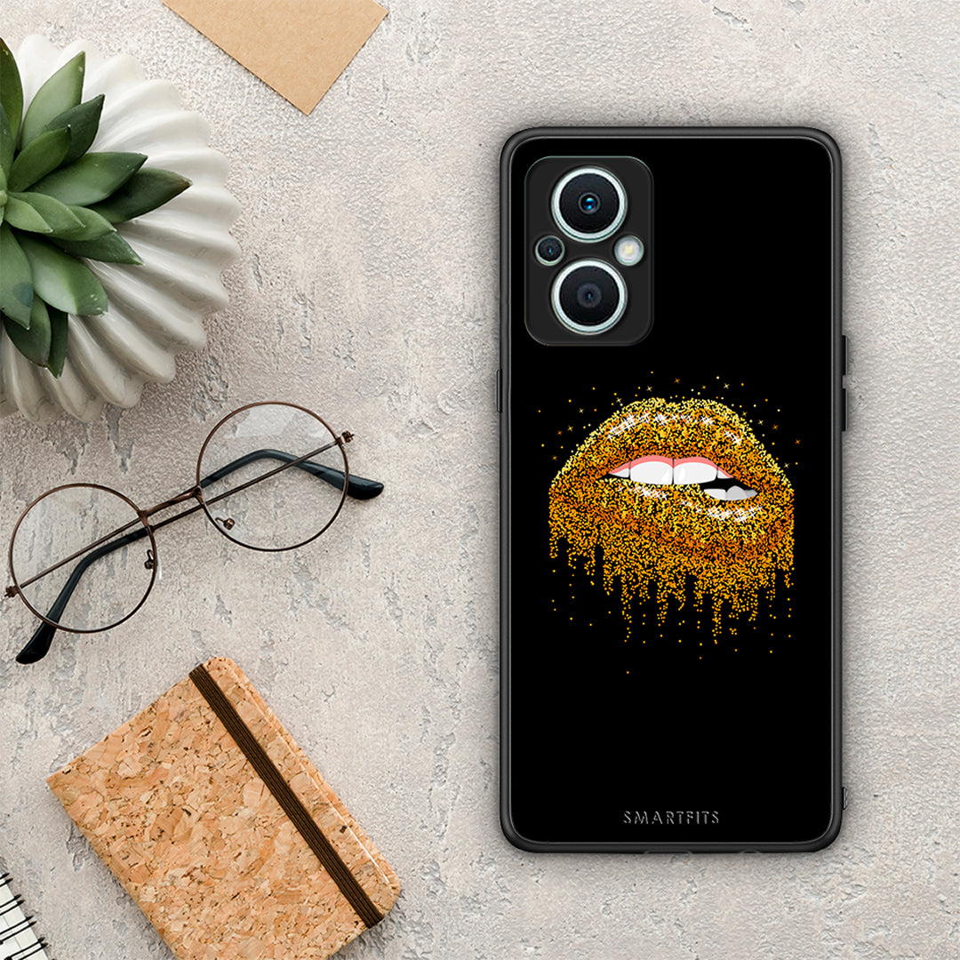 Θήκη Oppo Reno7 Lite Valentine Golden από τη Smartfits με σχέδιο στο πίσω μέρος και μαύρο περίβλημα | Oppo Reno7 Lite Valentine Golden Case with Colorful Back and Black Bezels