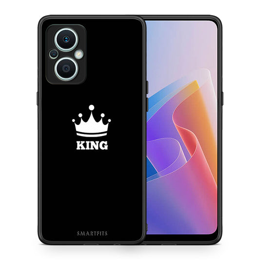 Θήκη Oppo Reno7 Lite Valentine King από τη Smartfits με σχέδιο στο πίσω μέρος και μαύρο περίβλημα | Oppo Reno7 Lite Valentine King Case with Colorful Back and Black Bezels