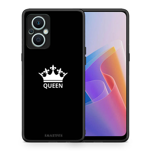 Θήκη Oppo Reno7 Lite Valentine Queen από τη Smartfits με σχέδιο στο πίσω μέρος και μαύρο περίβλημα | Oppo Reno7 Lite Valentine Queen Case with Colorful Back and Black Bezels