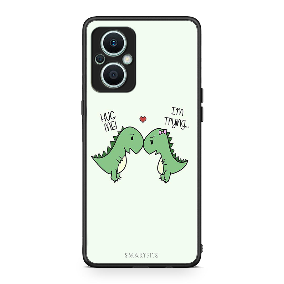 Θήκη Oppo Reno7 Lite Valentine Rex από τη Smartfits με σχέδιο στο πίσω μέρος και μαύρο περίβλημα | Oppo Reno7 Lite Valentine Rex Case with Colorful Back and Black Bezels