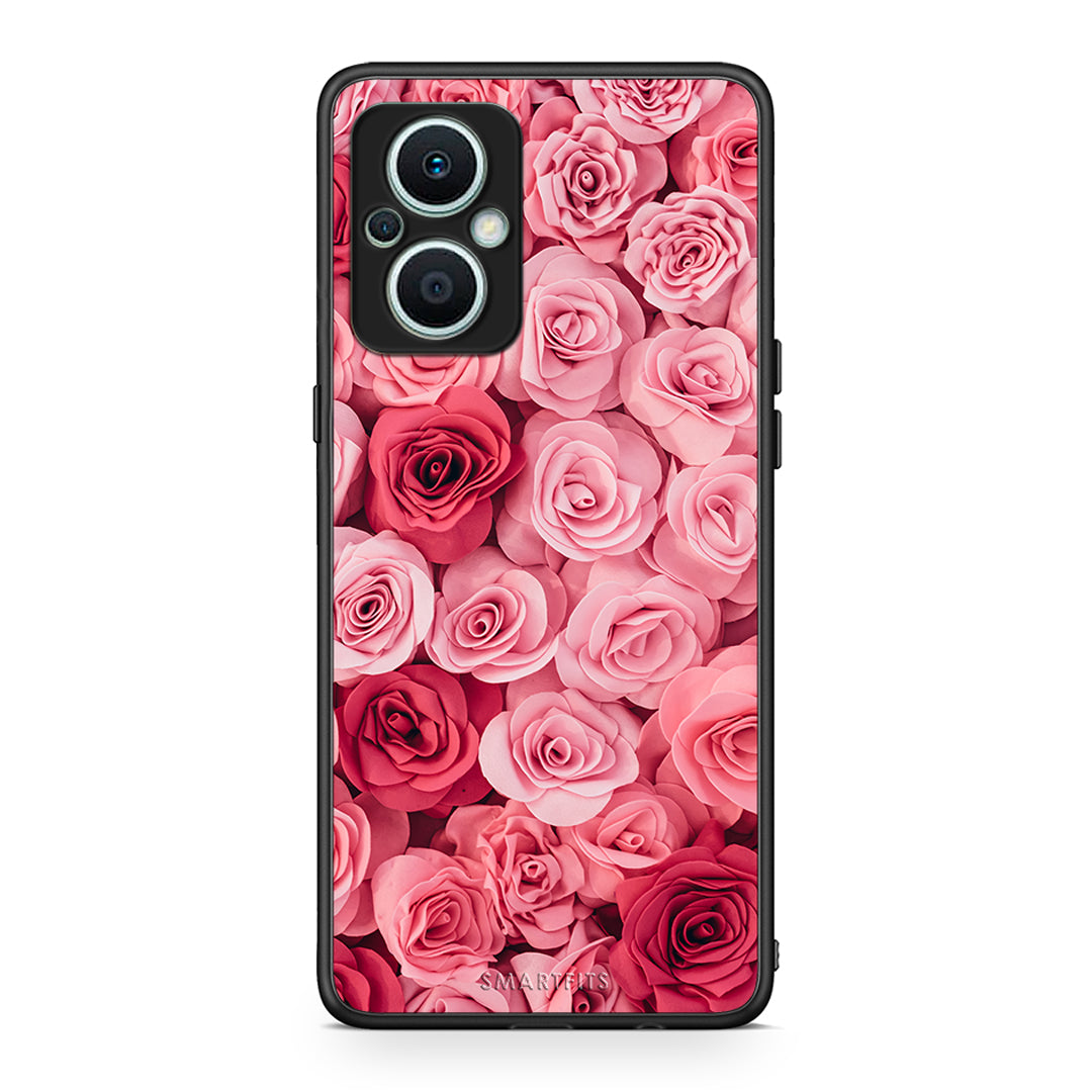 Θήκη Oppo Reno7 Lite Valentine RoseGarden από τη Smartfits με σχέδιο στο πίσω μέρος και μαύρο περίβλημα | Oppo Reno7 Lite Valentine RoseGarden Case with Colorful Back and Black Bezels