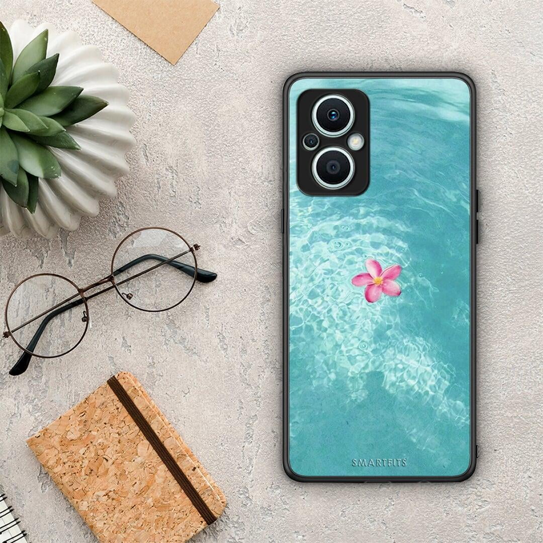 Θήκη Oppo Reno7 Lite Water Flower από τη Smartfits με σχέδιο στο πίσω μέρος και μαύρο περίβλημα | Oppo Reno7 Lite Water Flower Case with Colorful Back and Black Bezels