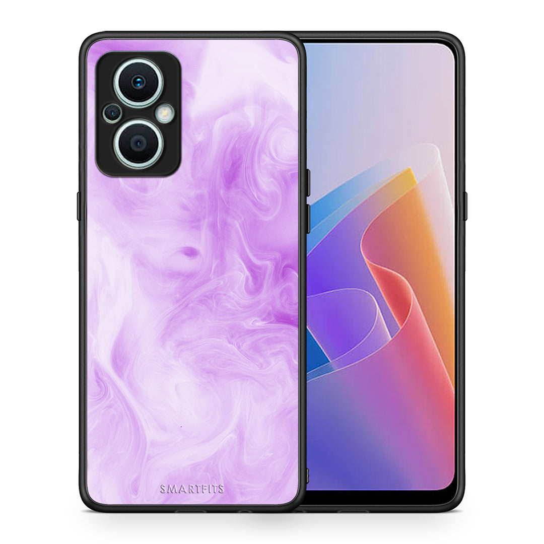 Θήκη Oppo Reno7 Lite Watercolor Lavender από τη Smartfits με σχέδιο στο πίσω μέρος και μαύρο περίβλημα | Oppo Reno7 Lite Watercolor Lavender Case with Colorful Back and Black Bezels