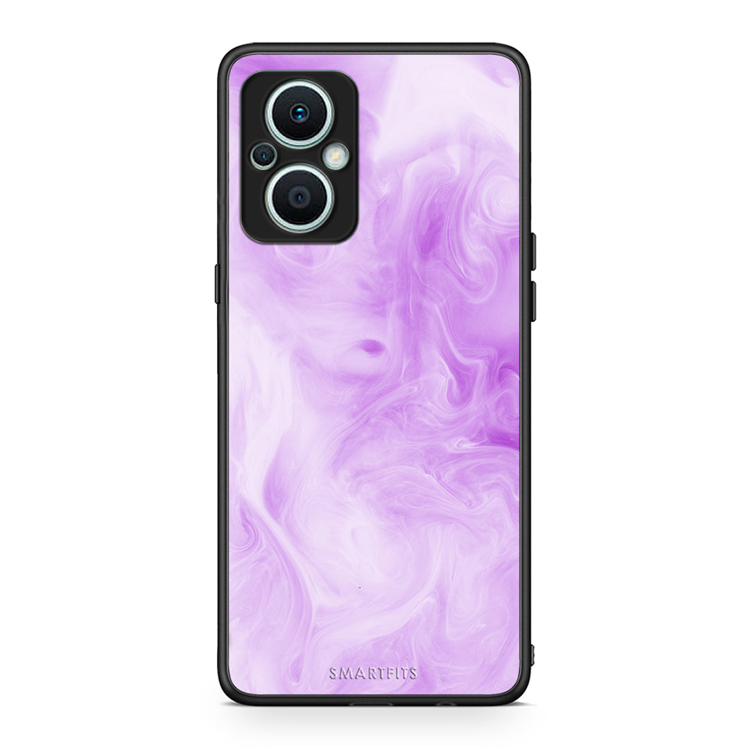 Θήκη Oppo Reno7 Lite Watercolor Lavender από τη Smartfits με σχέδιο στο πίσω μέρος και μαύρο περίβλημα | Oppo Reno7 Lite Watercolor Lavender Case with Colorful Back and Black Bezels