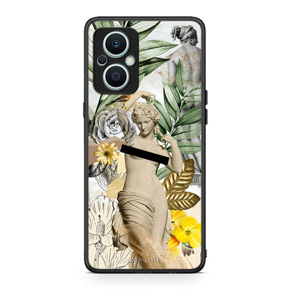 Θήκη Oppo Reno7 Lite Woman Statue από τη Smartfits με σχέδιο στο πίσω μέρος και μαύρο περίβλημα | Oppo Reno7 Lite Woman Statue Case with Colorful Back and Black Bezels