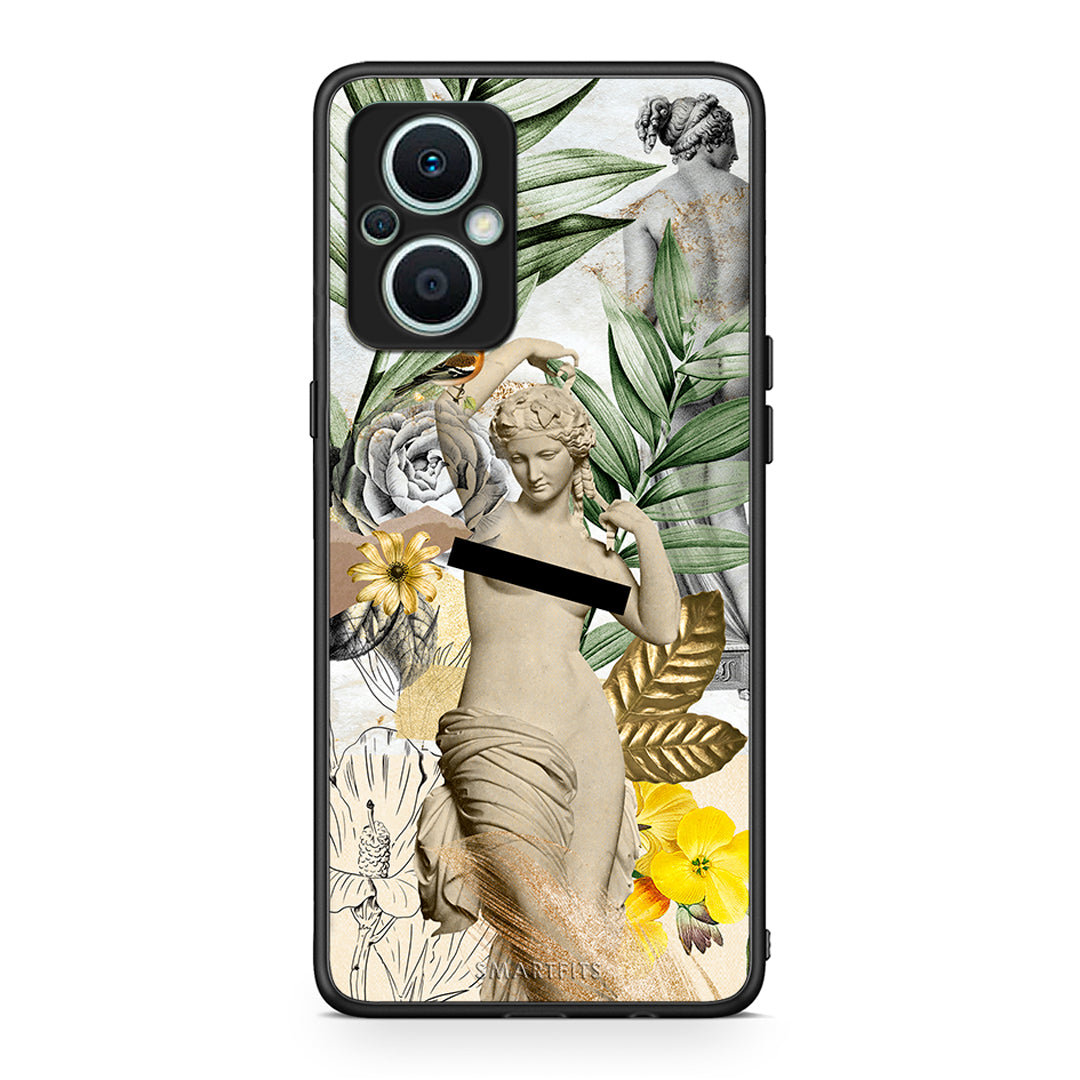 Θήκη Oppo Reno7 Lite Woman Statue από τη Smartfits με σχέδιο στο πίσω μέρος και μαύρο περίβλημα | Oppo Reno7 Lite Woman Statue Case with Colorful Back and Black Bezels