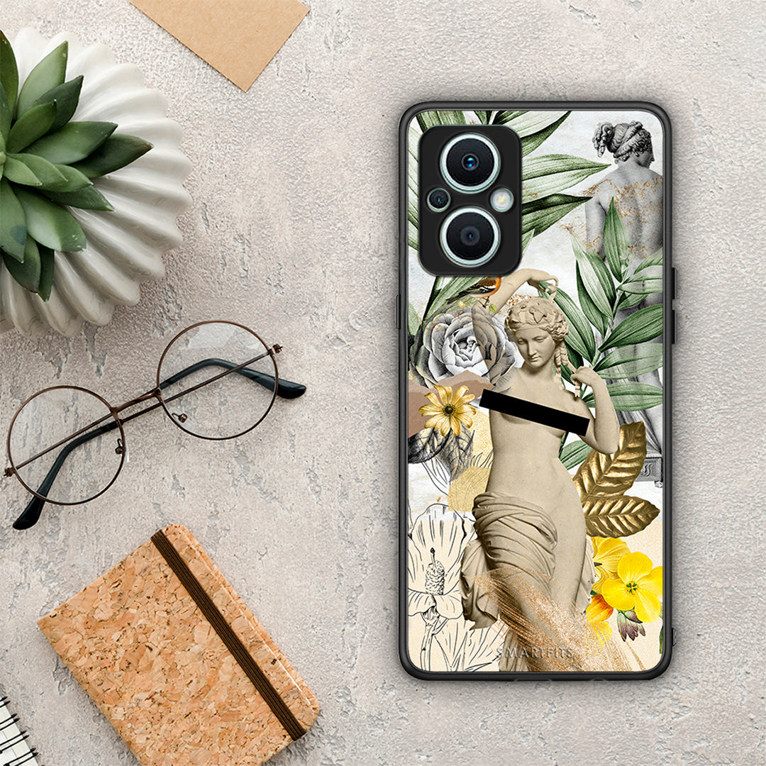 Θήκη Oppo Reno7 Lite Woman Statue από τη Smartfits με σχέδιο στο πίσω μέρος και μαύρο περίβλημα | Oppo Reno7 Lite Woman Statue Case with Colorful Back and Black Bezels