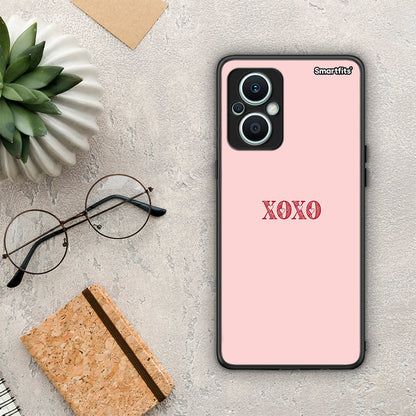 Θήκη Oppo Reno7 Lite XOXO Love από τη Smartfits με σχέδιο στο πίσω μέρος και μαύρο περίβλημα | Oppo Reno7 Lite XOXO Love Case with Colorful Back and Black Bezels