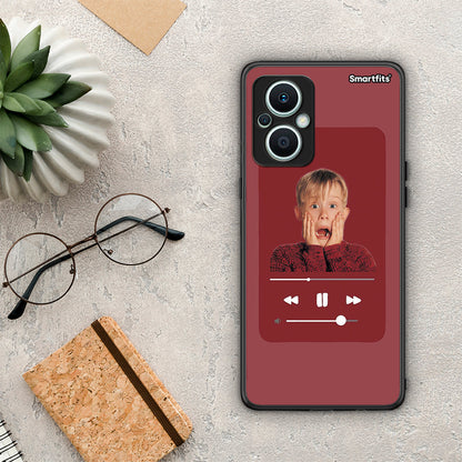 Θήκη Oppo Reno7 Lite Xmas Alone Music από τη Smartfits με σχέδιο στο πίσω μέρος και μαύρο περίβλημα | Oppo Reno7 Lite Xmas Alone Music Case with Colorful Back and Black Bezels