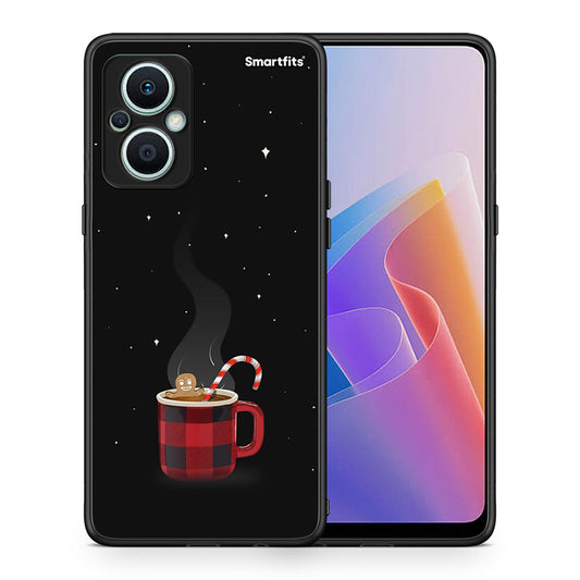 Θήκη Oppo Reno7 Lite Xmas Bathing από τη Smartfits με σχέδιο στο πίσω μέρος και μαύρο περίβλημα | Oppo Reno7 Lite Xmas Bathing Case with Colorful Back and Black Bezels