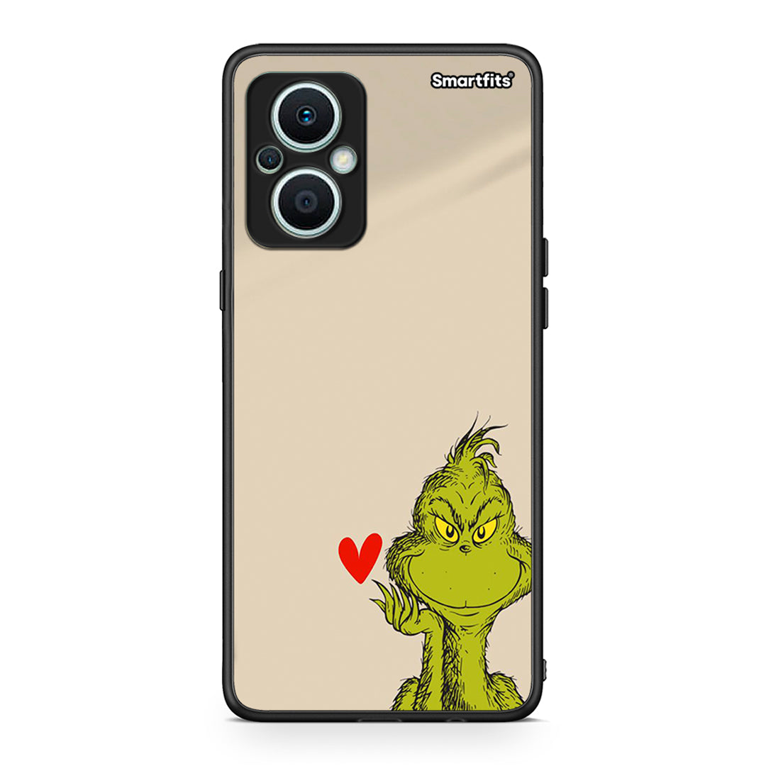 Θήκη Oppo Reno7 Lite Xmas Grinch από τη Smartfits με σχέδιο στο πίσω μέρος και μαύρο περίβλημα | Oppo Reno7 Lite Xmas Grinch Case with Colorful Back and Black Bezels