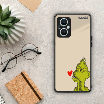 Θήκη Oppo Reno7 Lite Xmas Grinch από τη Smartfits με σχέδιο στο πίσω μέρος και μαύρο περίβλημα | Oppo Reno7 Lite Xmas Grinch Case with Colorful Back and Black Bezels