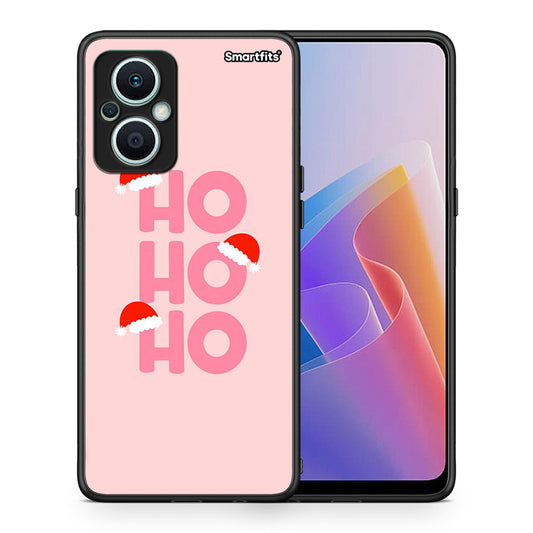 Θήκη Oppo Reno7 Lite Xmas Ho Ho Ho από τη Smartfits με σχέδιο στο πίσω μέρος και μαύρο περίβλημα | Oppo Reno7 Lite Xmas Ho Ho Ho Case with Colorful Back and Black Bezels