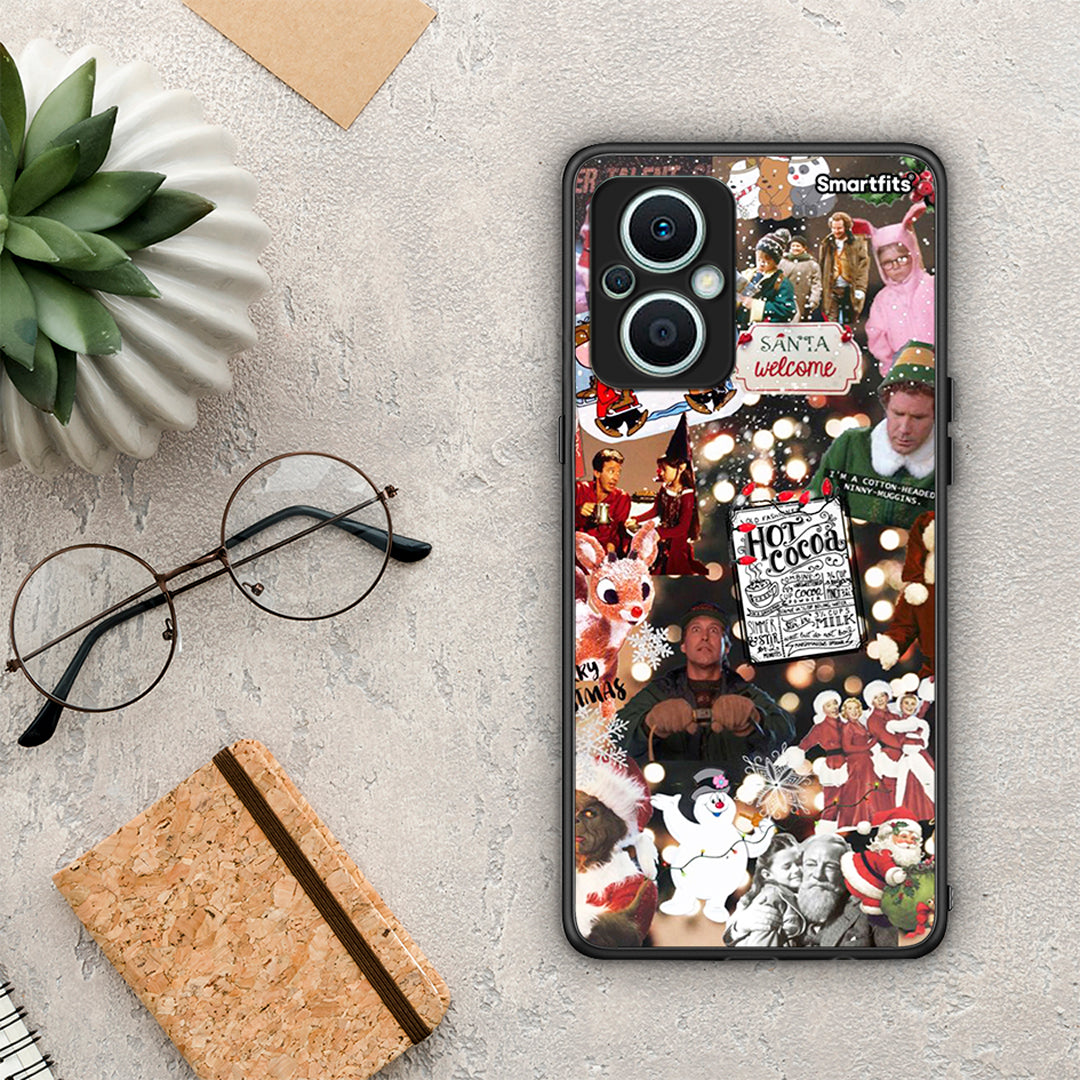 Θήκη Oppo Reno7 Lite Xmas Movies από τη Smartfits με σχέδιο στο πίσω μέρος και μαύρο περίβλημα | Oppo Reno7 Lite Xmas Movies Case with Colorful Back and Black Bezels