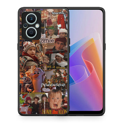 Θήκη Oppo Reno7 Lite Xmas Wishes από τη Smartfits με σχέδιο στο πίσω μέρος και μαύρο περίβλημα | Oppo Reno7 Lite Xmas Wishes Case with Colorful Back and Black Bezels