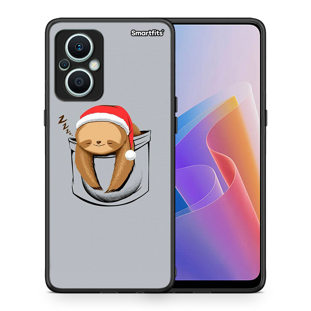 Θήκη Oppo Reno7 Lite Xmas Zzzz από τη Smartfits με σχέδιο στο πίσω μέρος και μαύρο περίβλημα | Oppo Reno7 Lite Xmas Zzzz Case with Colorful Back and Black Bezels