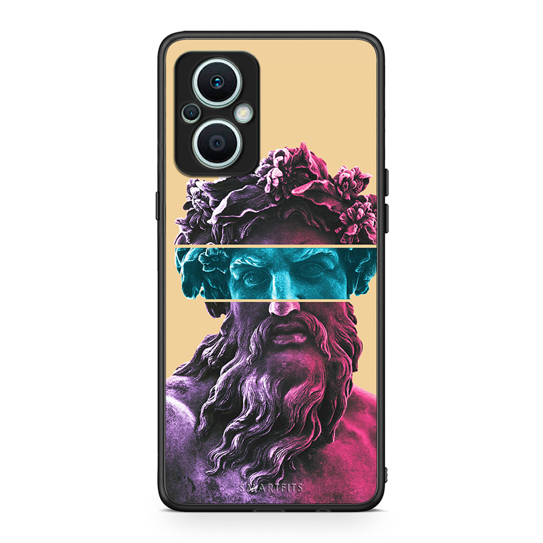 Θήκη Oppo Reno7 Lite Zeus Art από τη Smartfits με σχέδιο στο πίσω μέρος και μαύρο περίβλημα | Oppo Reno7 Lite Zeus Art Case with Colorful Back and Black Bezels