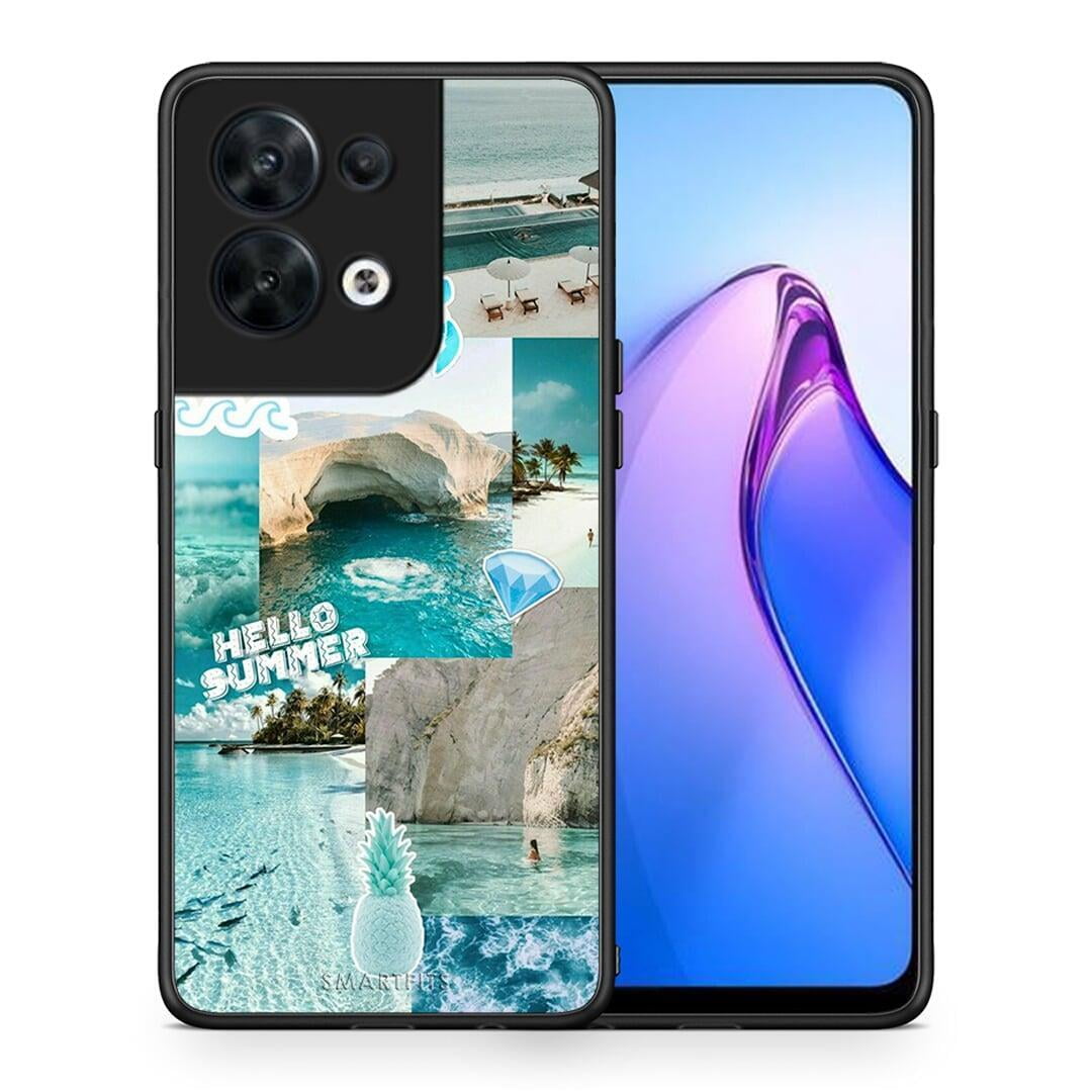 Θήκη Oppo Reno8 5G Aesthetic Summer από τη Smartfits με σχέδιο στο πίσω μέρος και μαύρο περίβλημα | Oppo Reno8 5G Aesthetic Summer Case with Colorful Back and Black Bezels