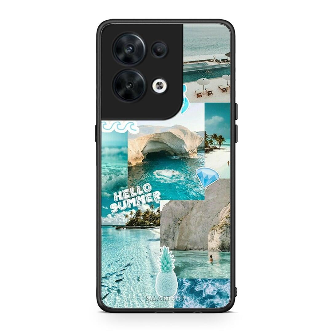 Θήκη Oppo Reno8 5G Aesthetic Summer από τη Smartfits με σχέδιο στο πίσω μέρος και μαύρο περίβλημα | Oppo Reno8 5G Aesthetic Summer Case with Colorful Back and Black Bezels