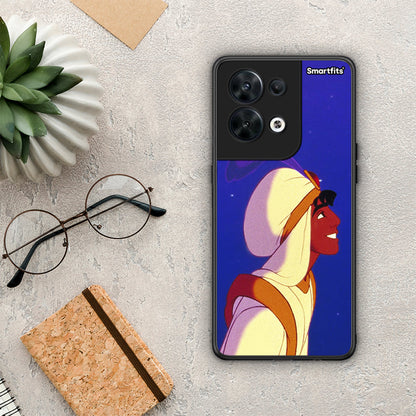 Θήκη Oppo Reno8 5G Alladin And Jasmine Love 1 από τη Smartfits με σχέδιο στο πίσω μέρος και μαύρο περίβλημα | Oppo Reno8 5G Alladin And Jasmine Love 1 Case with Colorful Back and Black Bezels