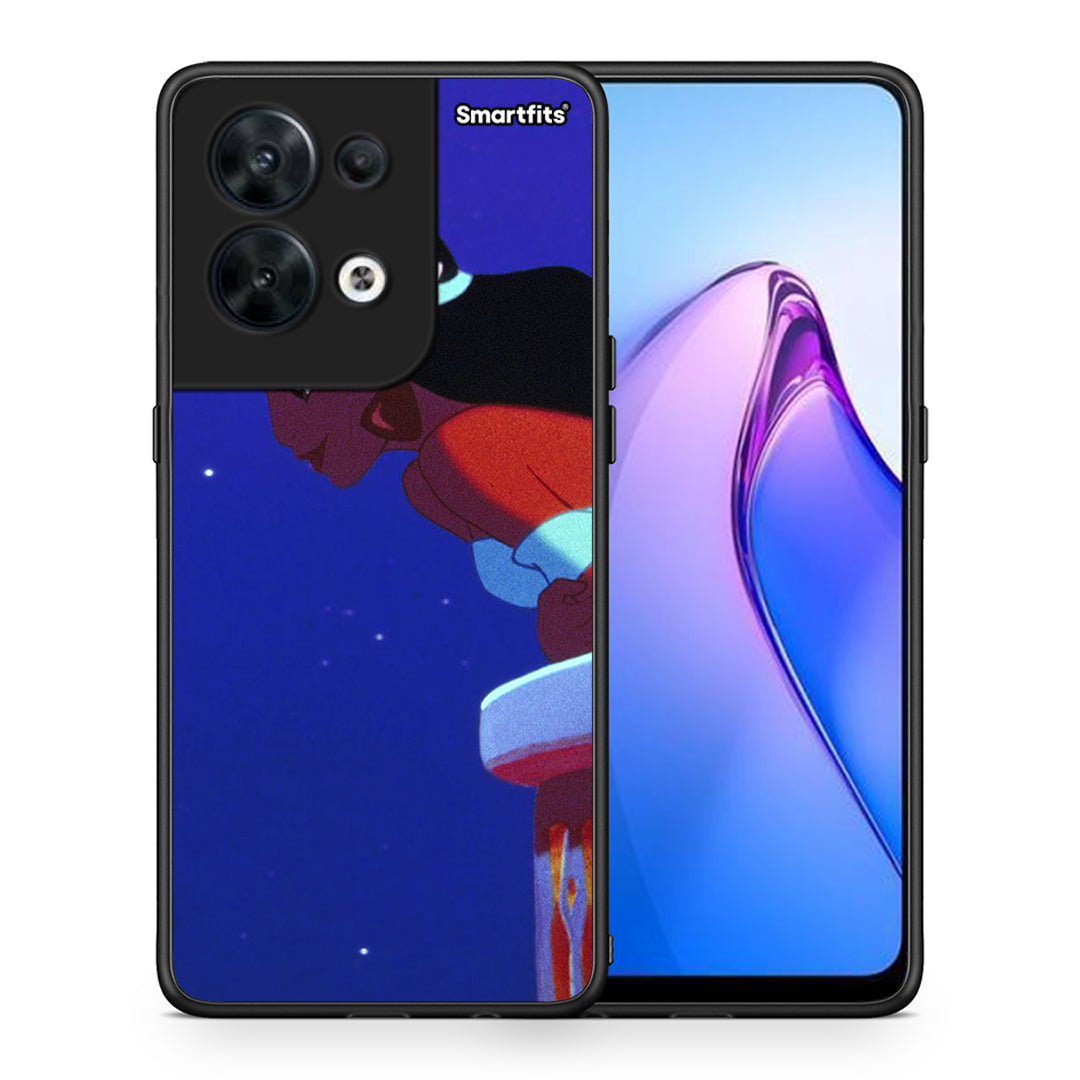 Θήκη Oppo Reno8 5G Alladin And Jasmine Love 2 από τη Smartfits με σχέδιο στο πίσω μέρος και μαύρο περίβλημα | Oppo Reno8 5G Alladin And Jasmine Love 2 Case with Colorful Back and Black Bezels