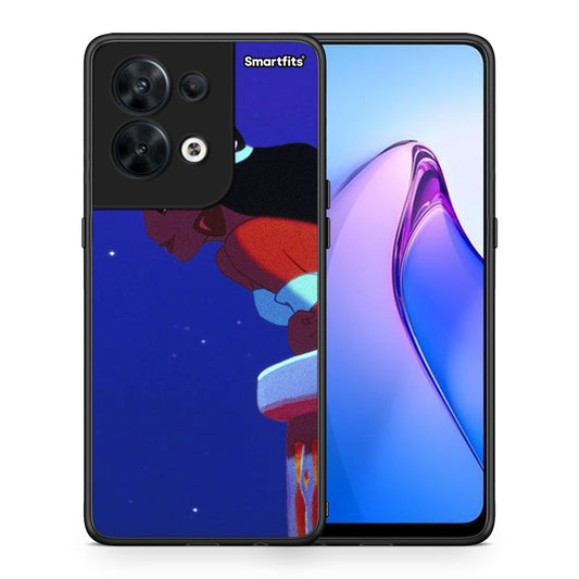 Θήκη Oppo Reno8 5G Alladin And Jasmine Love 2 από τη Smartfits με σχέδιο στο πίσω μέρος και μαύρο περίβλημα | Oppo Reno8 5G Alladin And Jasmine Love 2 Case with Colorful Back and Black Bezels