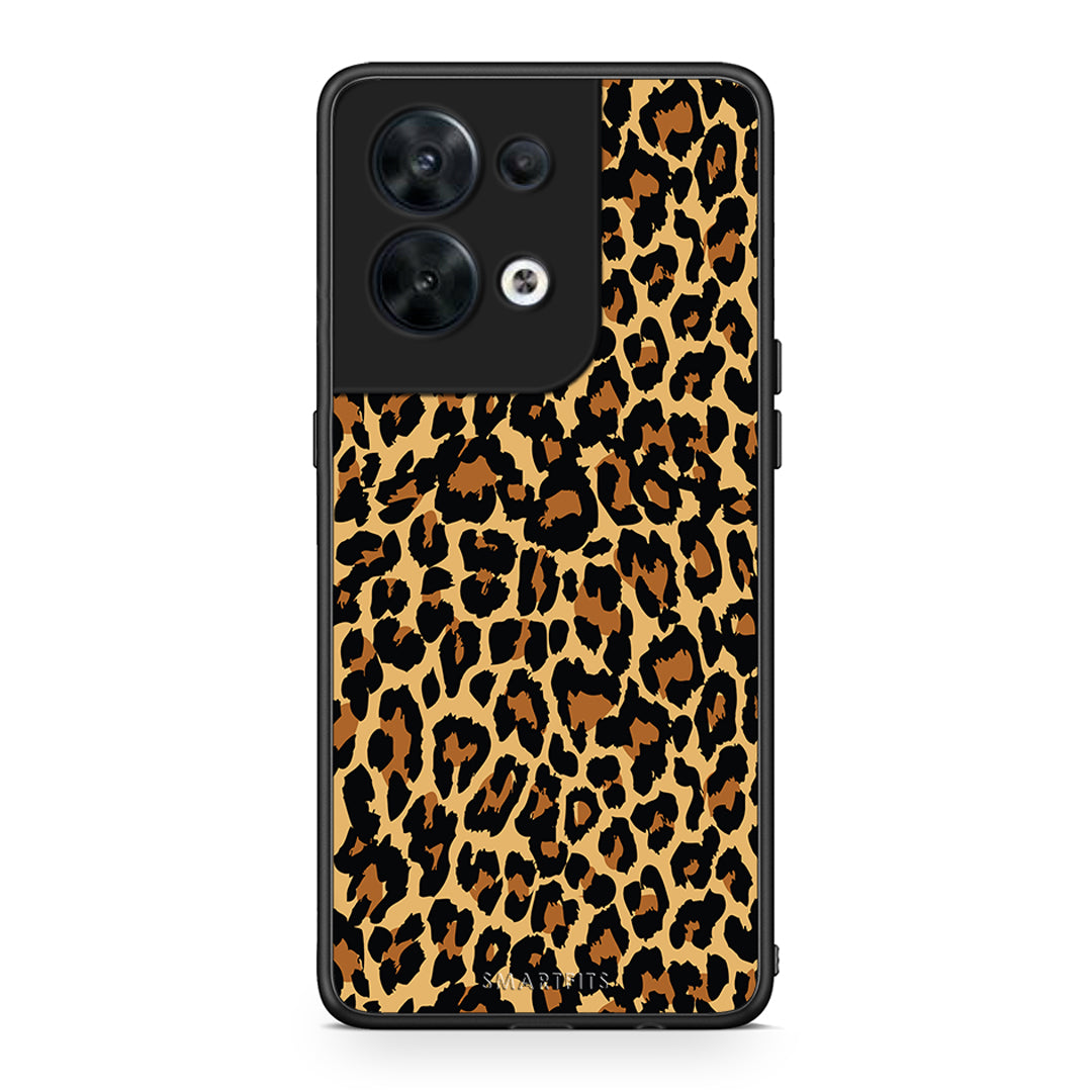 Θήκη Oppo Reno8 5G Animal Leopard από τη Smartfits με σχέδιο στο πίσω μέρος και μαύρο περίβλημα | Oppo Reno8 5G Animal Leopard Case with Colorful Back and Black Bezels