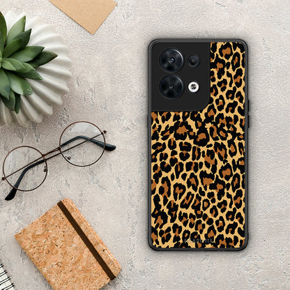 Θήκη Oppo Reno8 5G Animal Leopard από τη Smartfits με σχέδιο στο πίσω μέρος και μαύρο περίβλημα | Oppo Reno8 5G Animal Leopard Case with Colorful Back and Black Bezels