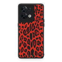 Thumbnail for Θήκη Oppo Reno8 5G Animal Red Leopard από τη Smartfits με σχέδιο στο πίσω μέρος και μαύρο περίβλημα | Oppo Reno8 5G Animal Red Leopard Case with Colorful Back and Black Bezels