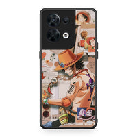 Thumbnail for Θήκη Oppo Reno8 5G Anime Collage από τη Smartfits με σχέδιο στο πίσω μέρος και μαύρο περίβλημα | Oppo Reno8 5G Anime Collage Case with Colorful Back and Black Bezels