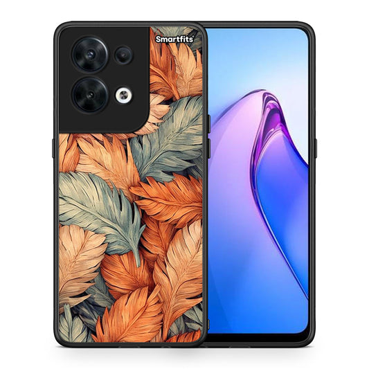 Θήκη Oppo Reno8 5G Autumn Leaves από τη Smartfits με σχέδιο στο πίσω μέρος και μαύρο περίβλημα | Oppo Reno8 5G Autumn Leaves Case with Colorful Back and Black Bezels