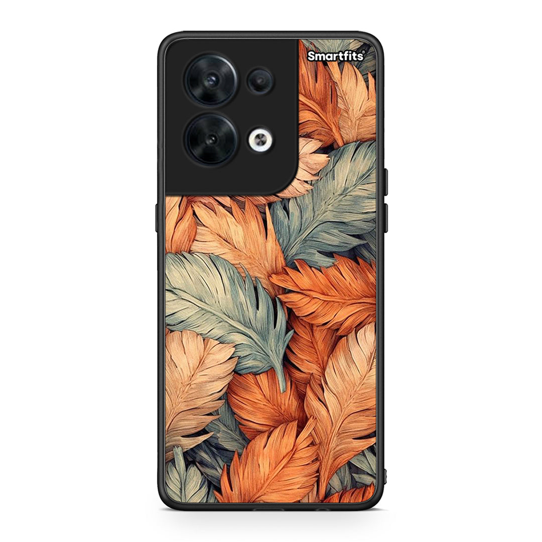 Θήκη Oppo Reno8 5G Autumn Leaves από τη Smartfits με σχέδιο στο πίσω μέρος και μαύρο περίβλημα | Oppo Reno8 5G Autumn Leaves Case with Colorful Back and Black Bezels