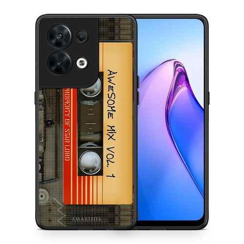 Θήκη Oppo Reno8 5G Awesome Mix από τη Smartfits με σχέδιο στο πίσω μέρος και μαύρο περίβλημα | Oppo Reno8 5G Awesome Mix Case with Colorful Back and Black Bezels