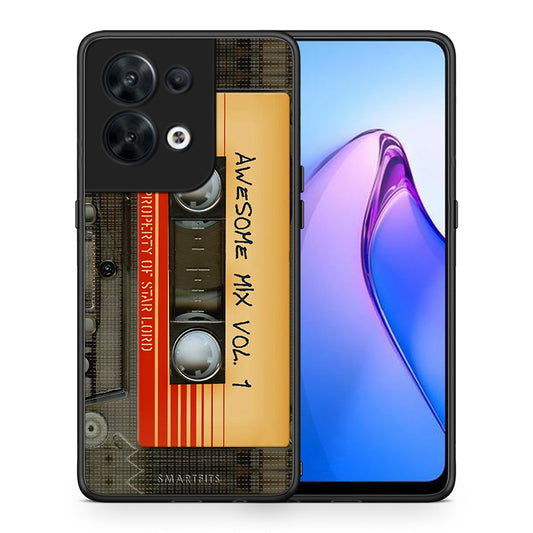 Θήκη Oppo Reno8 5G Awesome Mix από τη Smartfits με σχέδιο στο πίσω μέρος και μαύρο περίβλημα | Oppo Reno8 5G Awesome Mix Case with Colorful Back and Black Bezels