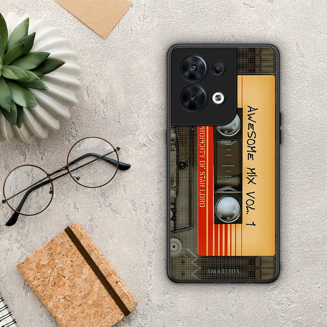 Θήκη Oppo Reno8 5G Awesome Mix από τη Smartfits με σχέδιο στο πίσω μέρος και μαύρο περίβλημα | Oppo Reno8 5G Awesome Mix Case with Colorful Back and Black Bezels