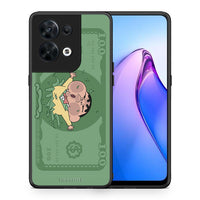 Thumbnail for Θήκη Oppo Reno8 5G Big Money από τη Smartfits με σχέδιο στο πίσω μέρος και μαύρο περίβλημα | Oppo Reno8 5G Big Money Case with Colorful Back and Black Bezels