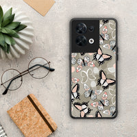 Thumbnail for Θήκη Oppo Reno8 5G Boho Butterflies από τη Smartfits με σχέδιο στο πίσω μέρος και μαύρο περίβλημα | Oppo Reno8 5G Boho Butterflies Case with Colorful Back and Black Bezels