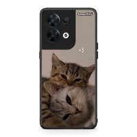 Thumbnail for Θήκη Oppo Reno8 5G Cats In Love από τη Smartfits με σχέδιο στο πίσω μέρος και μαύρο περίβλημα | Oppo Reno8 5G Cats In Love Case with Colorful Back and Black Bezels