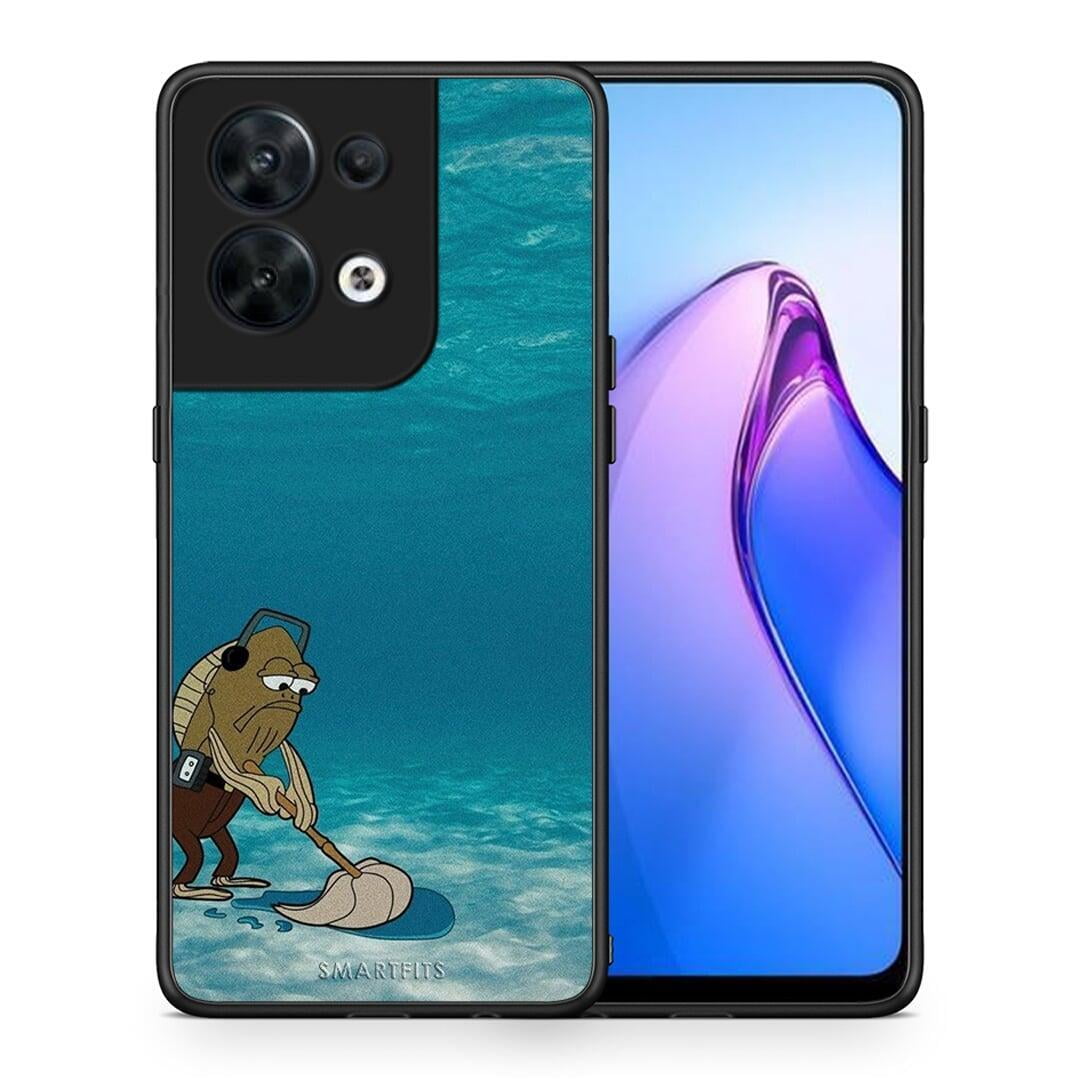 Θήκη Oppo Reno8 5G Clean The Ocean από τη Smartfits με σχέδιο στο πίσω μέρος και μαύρο περίβλημα | Oppo Reno8 5G Clean The Ocean Case with Colorful Back and Black Bezels